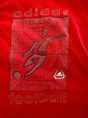 Vintage 2000s Adidas Soccer Graphic Tee Red Mens XL Y2K